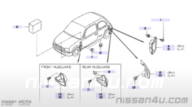 Ventilatierooster links Nissan Micra K11 76805-4F100