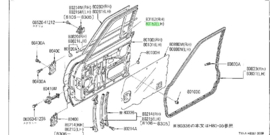 Deurpaneel buitenzijde linksvoor Nissan Stanza T11 80153-D0133 Origineel.