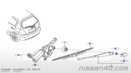 Afdekkap ruitenwisserarm achterklep Nissan Almera N16 28782-BN700