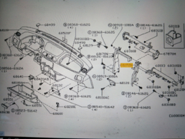 Frame middenpaneel rechts Nissan Micra K11 68172-6F700 Gebruikt.