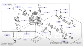 Gasklephuis Nissan Micra K11 16119-41B00 Schade.