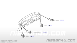 Kachelventilatierooster rechts Nissan Terrano2 R20 68760-0X800 Gebruikt.