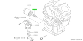 Adapter motoroliefilter Nissan 15213-31U00 Origineel.
