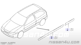 Sierstrip portier rechtsvoor Nissan Almera N15 80870-0N000