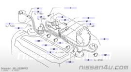 Hose-vacuum control, A, CA20E Nissan 22320-D3600 M11/ T12/ T72 Used part.