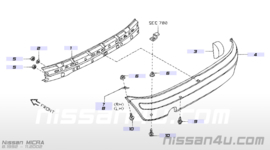 Achterbumper Nissan Micra K11 85022-50B00 Trekhaak