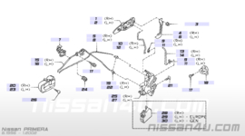 Deurslot mechaniek linksvoor Nissan Primera P11/ WP11 80553-2F000