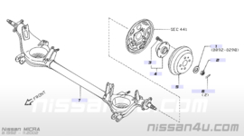 Naafmoer achteras Nissan 43262-50A05 A32/ B13/ J30/ K10/ K11/ N15