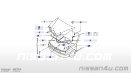 Afdichtrubber motorkap rechtsvoor Nissan Micra K11 65820-6F610