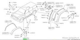 Spatlap linksvoor Nissan Patrol Y60 63851-05J85 Origineel.