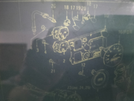 Brandstof/temperatuurmeter Datsun Cherry E10 24860-M0200 + 24880-M0211 Gebruikt.