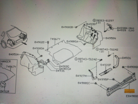 Finisher-luggage, rear Nissan Primera P11 hatchback 84920-2F702 Used part.