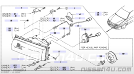 Koplamp rechts Nissan Primera P10 B6010-70J19 Nieuw.