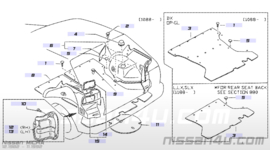 Kofferbakbekleding links Nissan Micra K10 84951-22B00 Gebruikt.