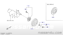 Remschijf achteras 258mm Nissan 43206-54C01 B13/ N15