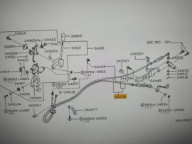 Cable control, manual transmission SR20De Nissan Serena C23 29760-9C102 Original.