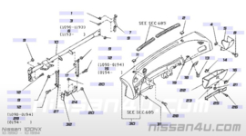 Zijafscherming dashboard Nissan 100NX 68108-71Y00 gebruikt