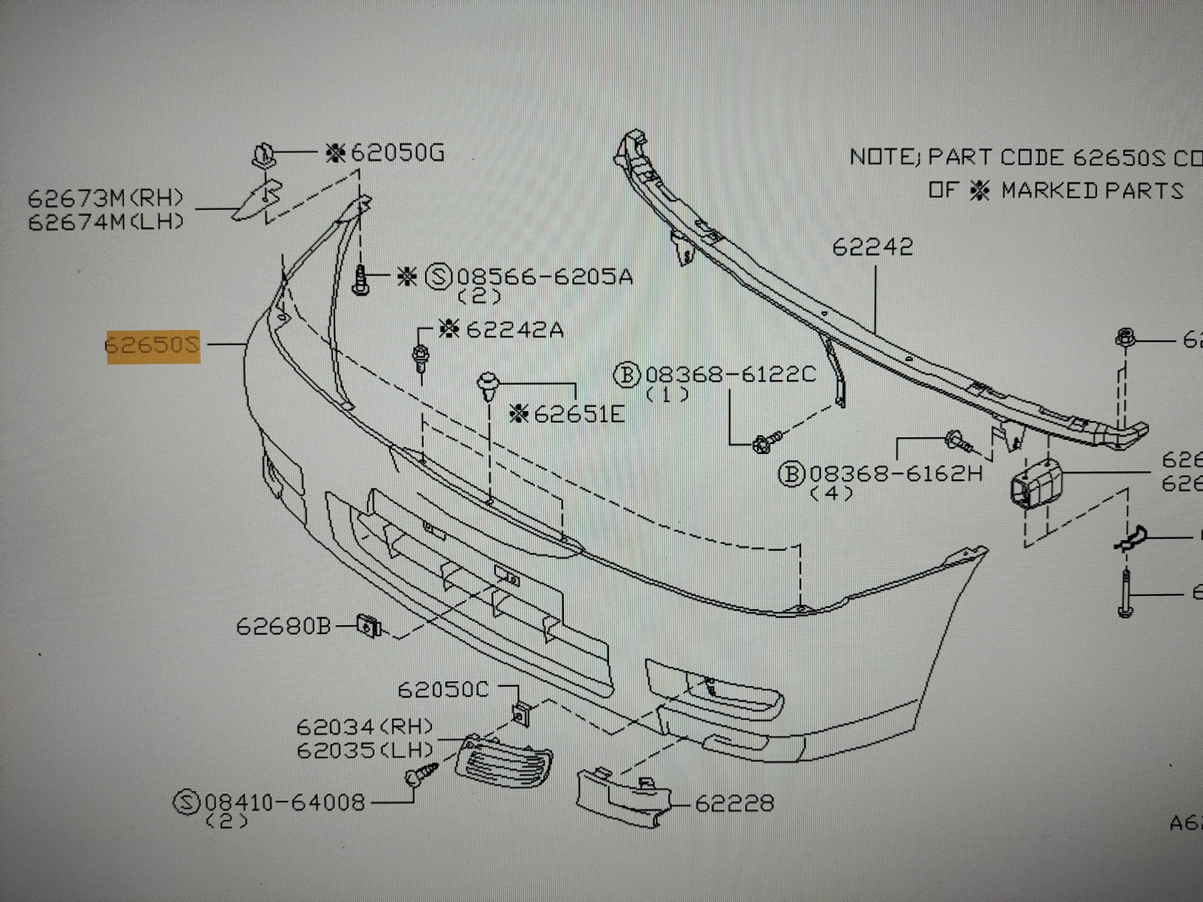 Fascia kit-front bumper Nissan Almera N15 62022-0N025 Used part.