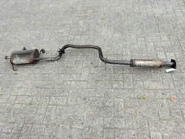 Tube exhaust, center + Muffler exhaust main Nissan Sunny N14 20100-57Y61 + 20030-65Y06 Used part.