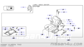 Hendel middenstoel achter Nissan Almera Tino V10 88346-BY420