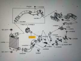 Gasket-inlet tube HRA2DDT Nissan 14465-00QOD (14079-00QAA) C13/ F15/ J11