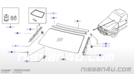 Bevestiging sierstrip voorruit Nissan 76848-85E00 P10/ R20