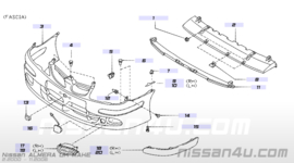 Bracket-apron lower Nissan Almera N16 62663-BM400 (62663-7M000)