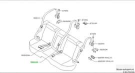 Belt assy-buckle, rear seat Nissan Primera P12 88843-AV820 Used Part.
