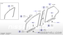 Deurrubber linksvoor Nissan Sunny B12 wagon 76922-75A62