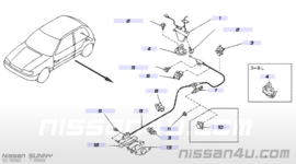Kabel achterklep/tankklep ontgrendeling Nissan Sunny N14 90510-50C15