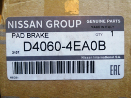 Pad kit-disk brake, rear Nissan Qashqai J11 D4060-4EA0B Original.