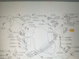 Motorsteun achterste Nissan 11320-0M002 B13/ N14/ N15/ Y10 Gebruikt.