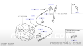 Beugel koppelingskabel Nissan 30776-50Y00 B13/ N14/ N15/ Y10 (30776-36A00) Gebruikt.