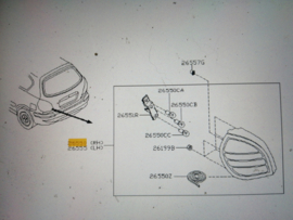 Achterlicht rechts Nissan Almera N16 26550-BN026 (26550-BN011) Gebruikt.