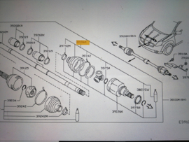 Dust boot kit-repair, inner MR20DE Nissan C97DA-JA00K J10/ T31 Original.
