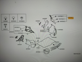 Plastic interieurdeel rechtsachter Nissan Micra K14 84940-5FA5J (849+40-5FA0J) Gebruikt.