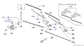 Ruitenwisserdraaipunt links Nissan Bluebird T12/ U11 28860-D4000 Origineel.