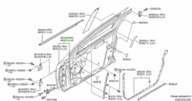 Door-front, left-hand Nissan Primera P12 80101-BA030 KY5 Used part.