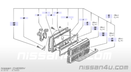 Achterlichtglas Nissan Cherry N10. Rechts. 26351-M7005