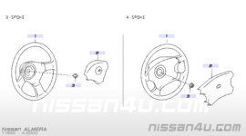 4-spaaks stuurwiel Nissan Almera N15 48430-1N600