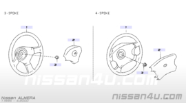 4-spaaks stuurwiel Nissan Almera N15 48430-2N270