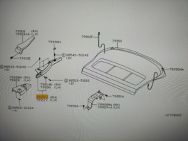 Finisher-rear parcel shelf, side right-hand Nissan Primera P11 hatchback 79911-9F601 Used part.