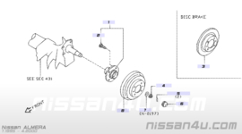 Remschijf achteras 258mm Nissan 43206-54C01 B13/ N15