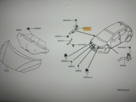 Hinge assy-hood, right-hand Nissan Micra K14 65400-5FA0A Original.