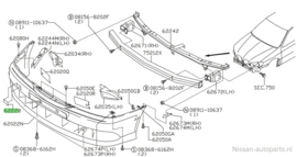 Cover-bumper bracket bumper-front Nissan Primera P11/ WP11 622A0-9F500 Original.