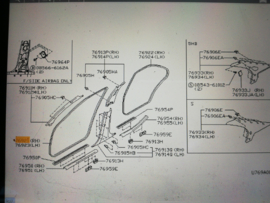 Deurrubber rechtsvoor Nissan Primera P11/ WP11 76921-9F005 Gebruikt.