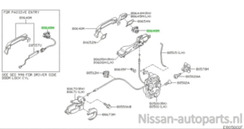 Deurgreepdeel buitenzijde portier Nissan Micra K12 80648-AX600 Gebruikt.