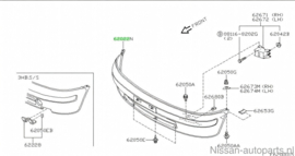 Voorbumper Nissan Micra K11 S/S 62022-52B00 Origineel.
