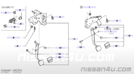 Koppelingspedaal Nissan Micra K11 46503-5F005
