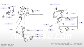 Koppelingspedaal Nissan Micra K11 46503-5F205